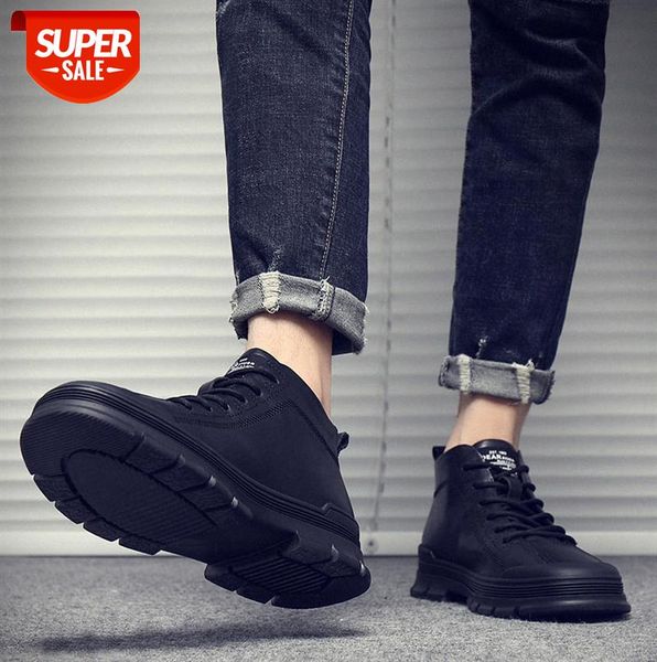 

men's shoes korean version of high-non-slip leather black sports and leisure #pm2p