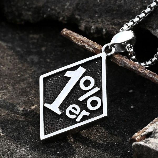 

beier stainless steel 1% battery pendant chain necklace men jewelry bp8-091 necklaces, Silver