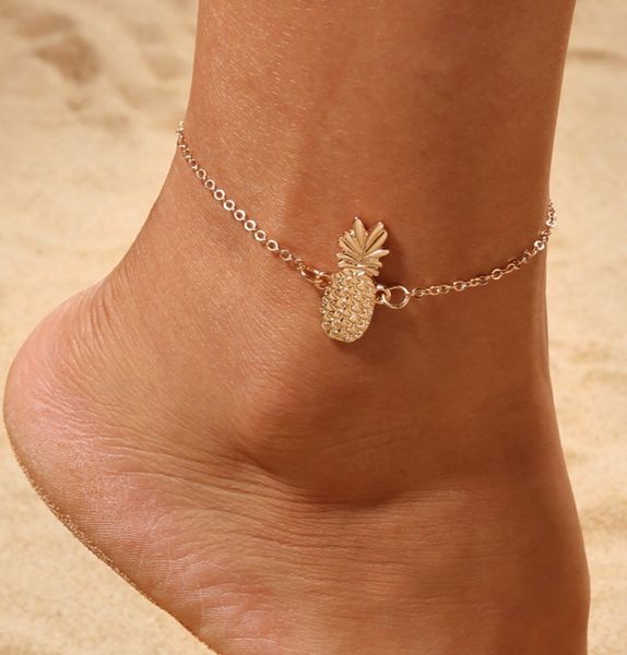 

simple and alloy anklets pineapple foot chain accessories in europe america summer, Red;blue