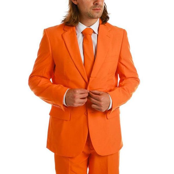 

men's suits & blazers 2021 casual men orange for wedding slim fit groom terno masculino suit 2 pieces coat pants designs, White;black