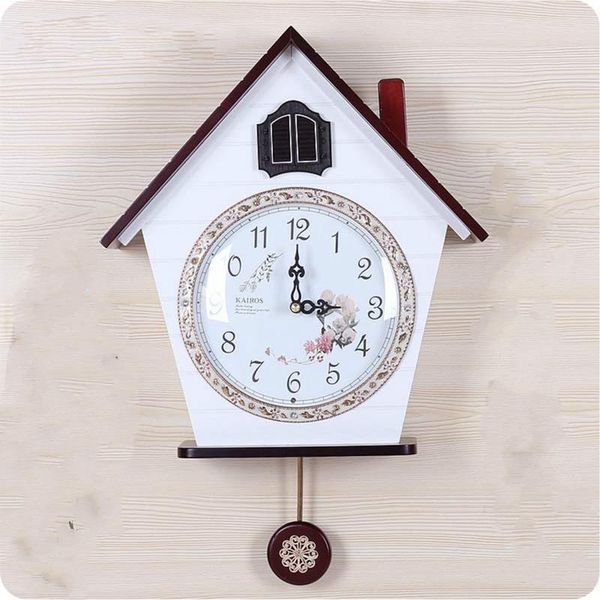 

wall clocks modern cuckoo clock wood light-controlled time