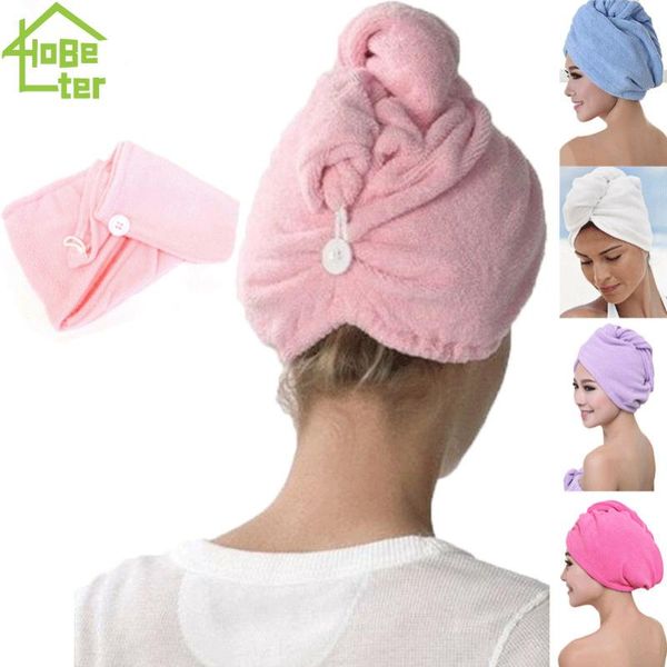 

towel hair rapid fast drying hat absorbent cap turban wrap soft shower