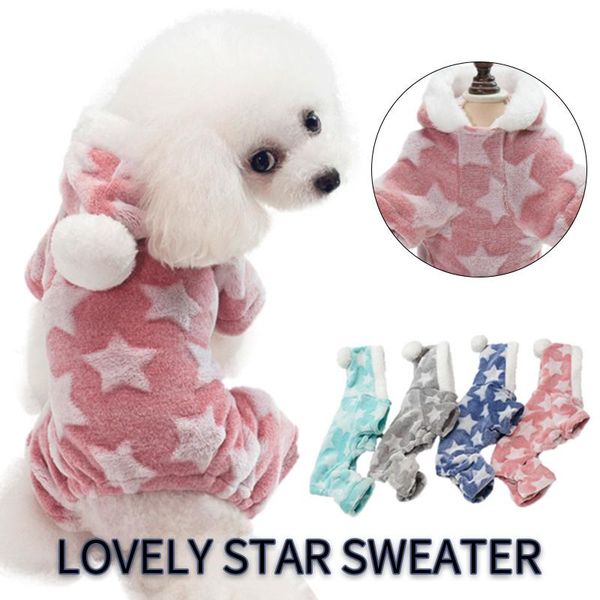 

dog apparel star four foot rompers dogs jacket coat clothes loose coral velvet winter warm for small pets decor leisure product