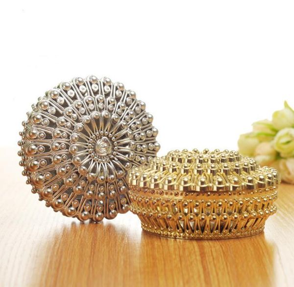 

gift wrap 150pcs luxury golden silver peacock round candy box treasure chest wedding favor party supplies sn1865