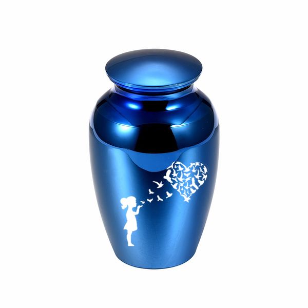 

small cremation urns pendant heart-shaped seagull urn for women ashes holder keepsake 5 colors, Silver