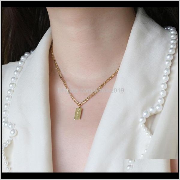 

pendant necklaces & pendants jewelry drop delivery 2021 love figaro necklace clavicle chain titanium steel plated with 18k gold irtqd, Silver