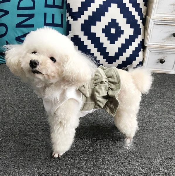 

dog apparel pet clothes spring and summer dress cute bow sleeveless vest skirt teddy clothing xs-3xl