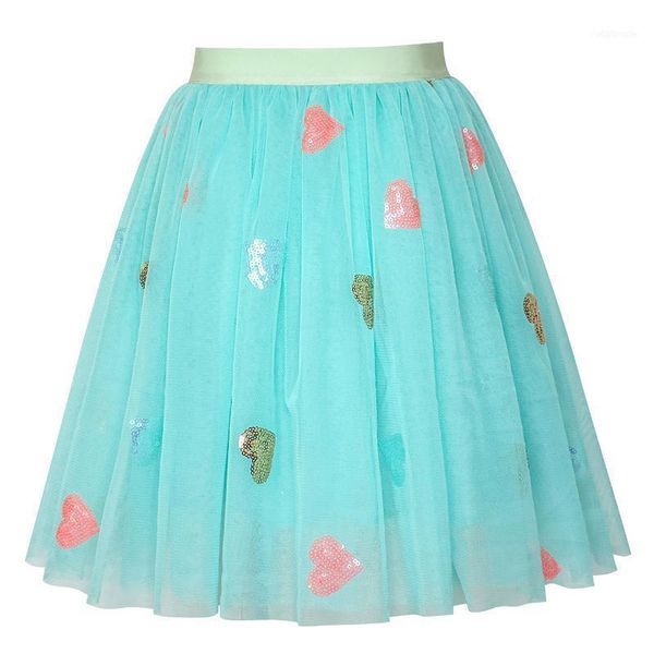 

skirts girls skirt blue heart sequins sparkling tutu dancing 2021 summer princess wedding party children clothes pageant1