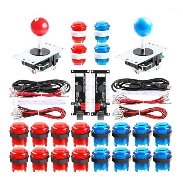 

player arcade diy kit usb encoder to pc joystick games 5v led lit push buttons for raspberry pi 1 2 3 3b mame fighting stick game controller