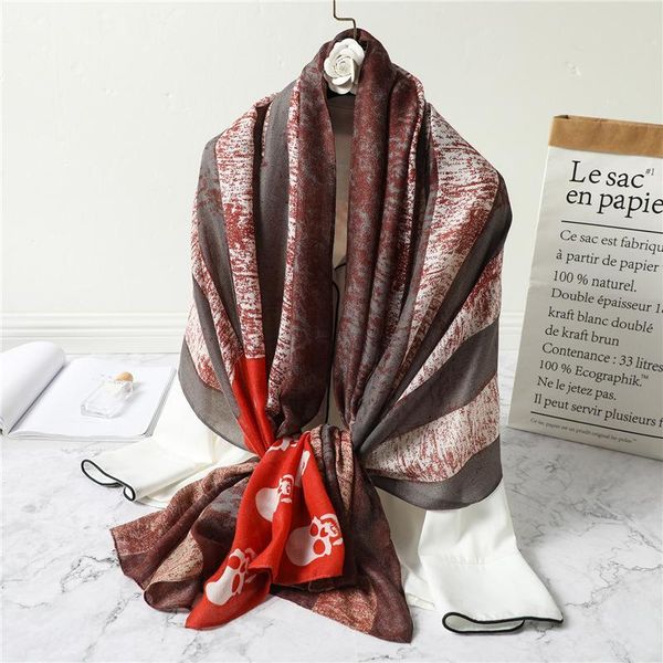 

scarves autumn and winter women's shawl cotton scarf, ladies fashion turban novelty skull pattern leopard scarf, Blue;gray