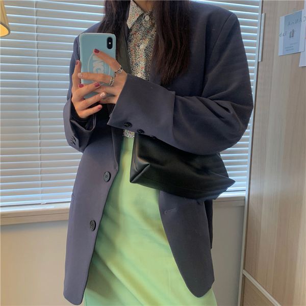 

stylish ol slender elegant thin women loose office lady solid coats all-match brief blazers 210421, White;black
