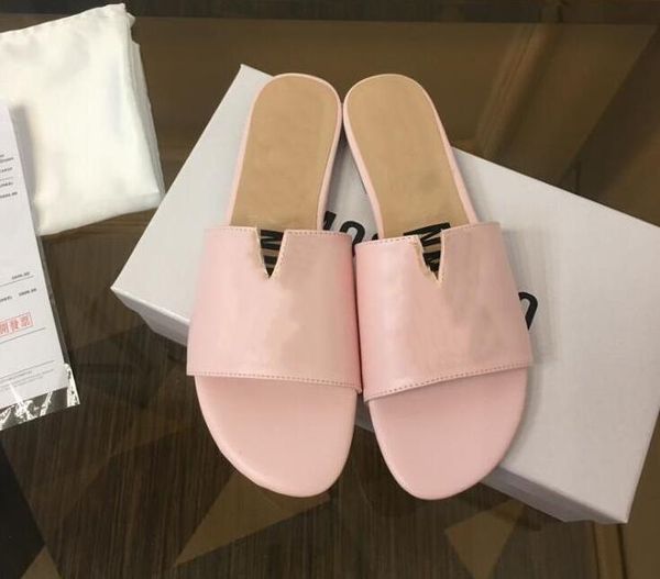 

women summer slippers designer sandals high-quality flat-bottomed loafers ladies with frame flip flop slide slideshow, Black