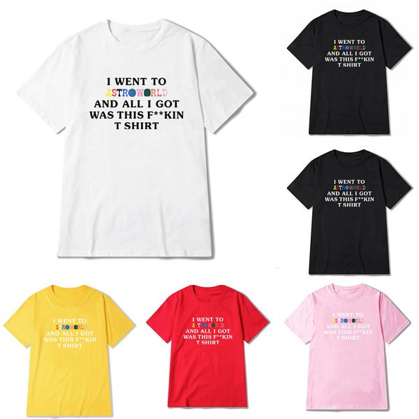 

factoryosf6 high astroworld rapper travis scott male t shirt street letter print tees men women fashion streetwear ts, White;black