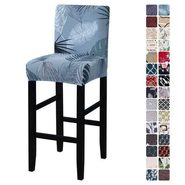

chair cover bar stool stretch elastic nordic jacquard leaf dust guards armchair cushion for banquet home el decorative covers