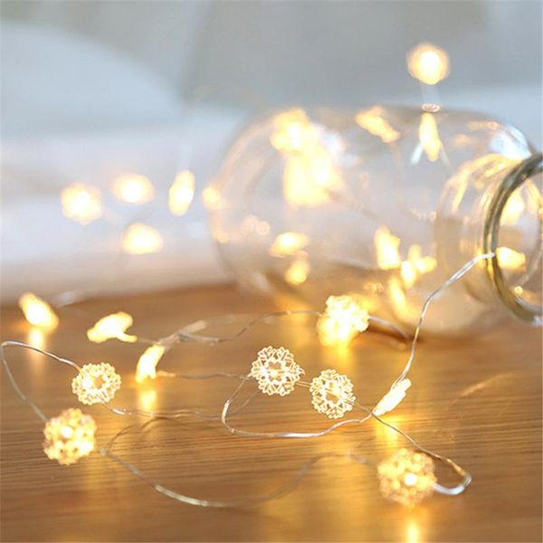 

strings led fairy string light 20leds copper wire star/snowfake strip holiday lights for party wedding christmas tree year decor