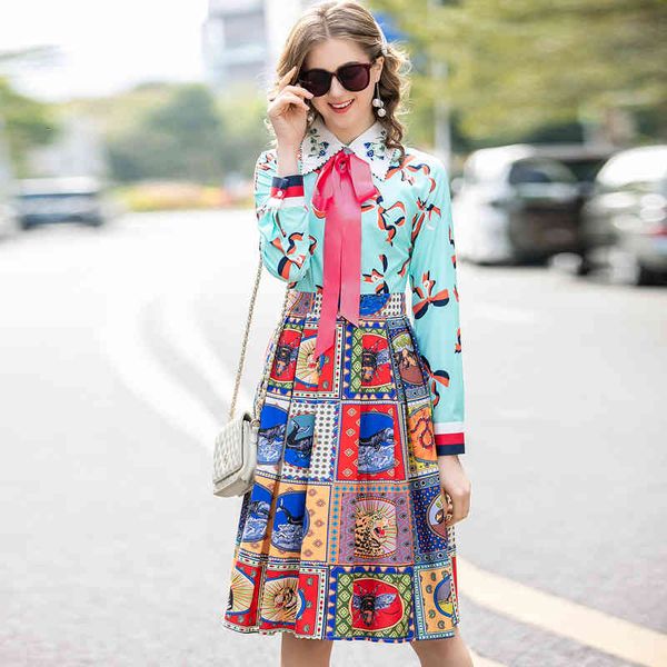 

bohemia printing sleeve single-breasted banquet plissated shirt dress spring-summer quality women's clothes, Black;gray