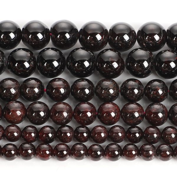 

natural stone beads garnet round loose beads for jewelry making bracelets diy accessories strand 4-12 mm