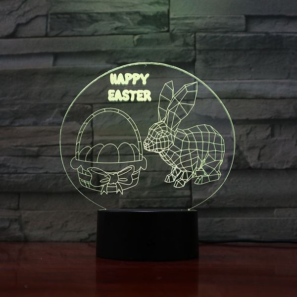 

led light usb charger 3d happy easter atmosphere lamp for bedroom decoration kids gift nightlight