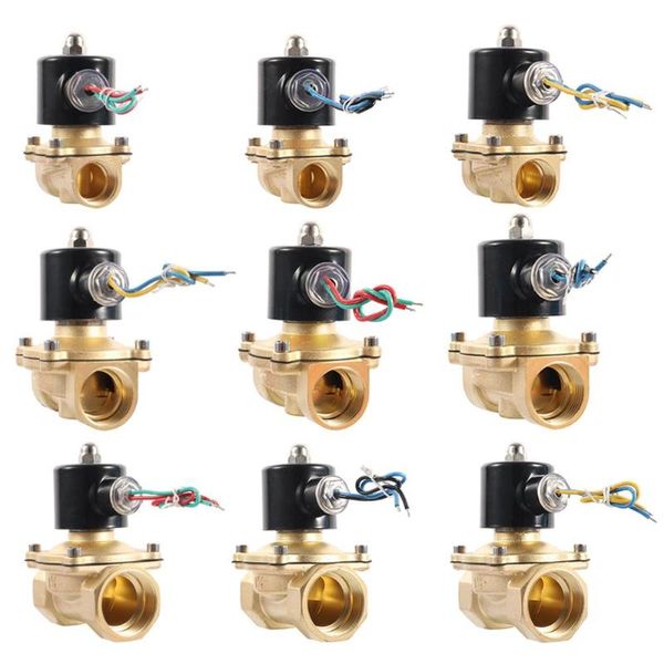

garden hose tap connector dc12v dc24v ac220v female thread brass solenoid valve water air inlet control magnetic switch watering equipments