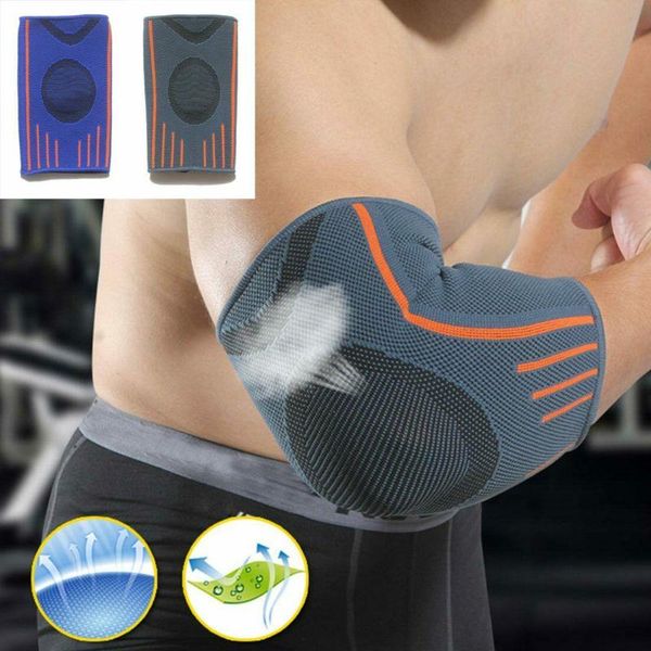 

breathable elastic arm guard elbow support brace band for tennis gym weight lifting fitness sports compression sleeve & knee pads, Black;gray