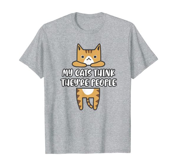 

cat shirt my cats think they're people cat t shirt t-shirt, White;black
