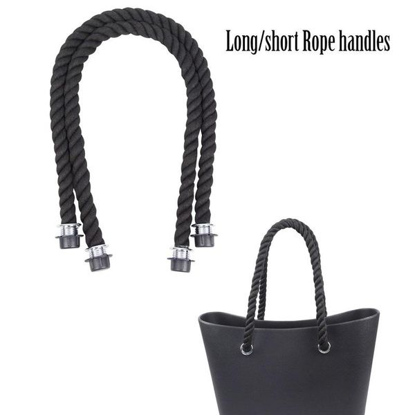

bag parts & accessories 1 pair long short black natural rope handle for o obag women handbag classic mini eva