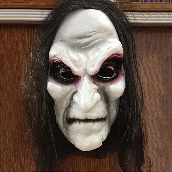 Halloween-Requisiten, langes Haar, Groll, Geist, Zombie, Cosplay, realistische Kostümparty, gruselige Maske