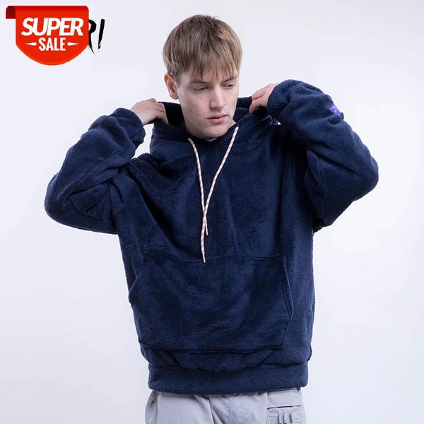 

men's lamb wool multicolor loose hooded sweatshirts european american spring summer #th9g, Black