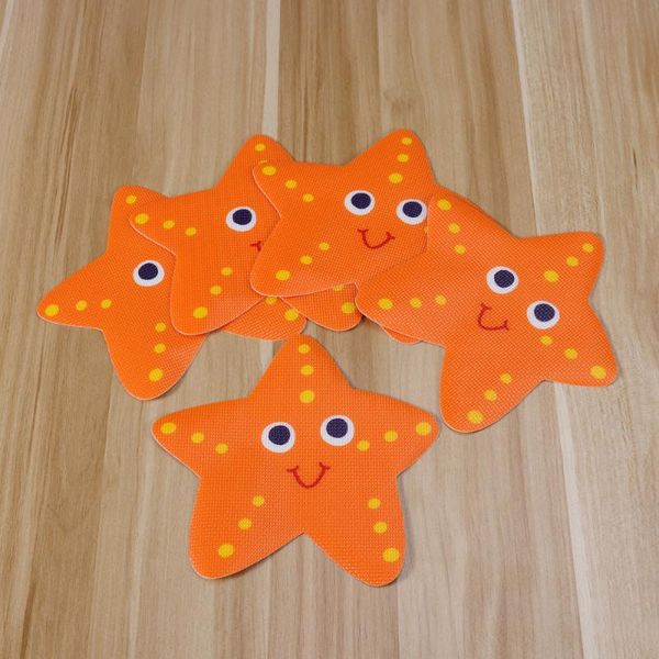 

bath mats 5x tub non slip safety treads sticker bathroom applique decal (orange)