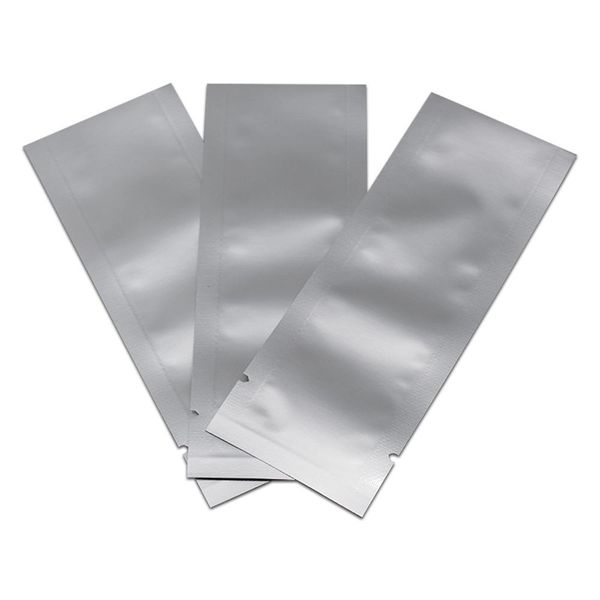 

4x11cm 300 pcs open pure aluminum foil heat seal packing bags for coffee tea vacuum heat sealing mylar food foil storage packing