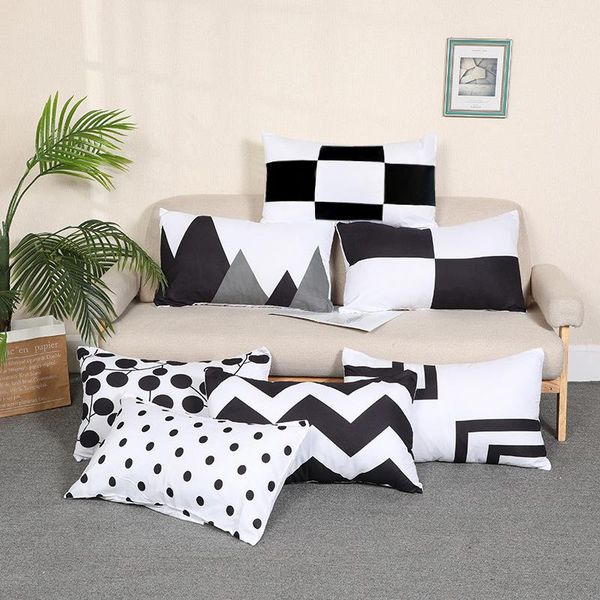 

cushion/decorative pillow nordic style soft rectangular case 45x70cm printed black white cover bedroom livingroom sofa pillowcases