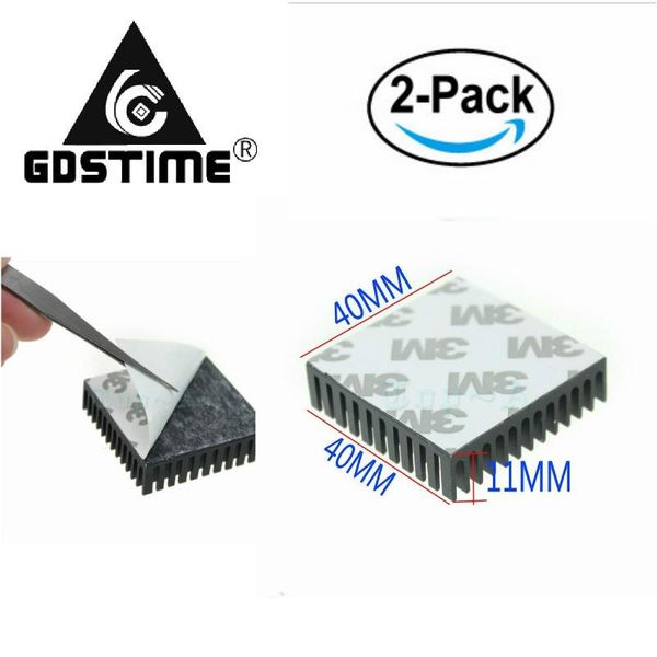 

fans & coolings gdstime 2 pcs 40x40x11mm black golden aluminium heat sink radiator with 3m tape led router cpu ic heatsink cooling fan 4cm