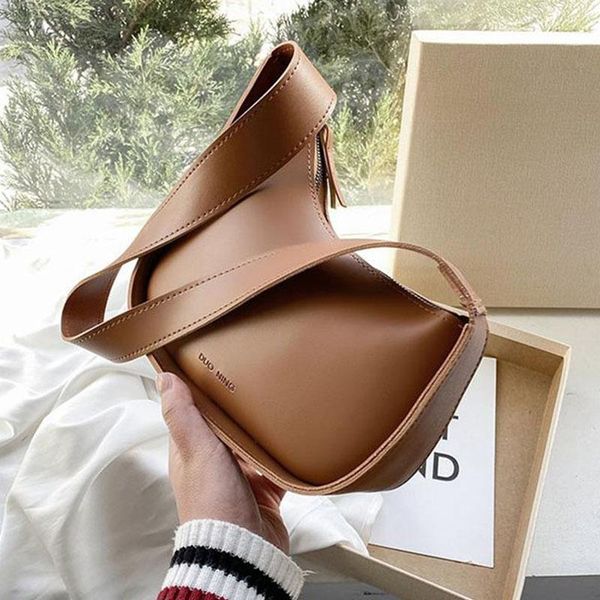 

cross body shoulder bags for female 2021 simple irregular half-moon underarm handbags portable baguette fashion solid