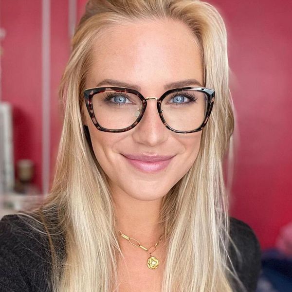 

fashion sunglasses frames wacksaria 2021 leopard vintage round glasses frame women metal eyewear clear optical eyeglasses transparent lens s, Black