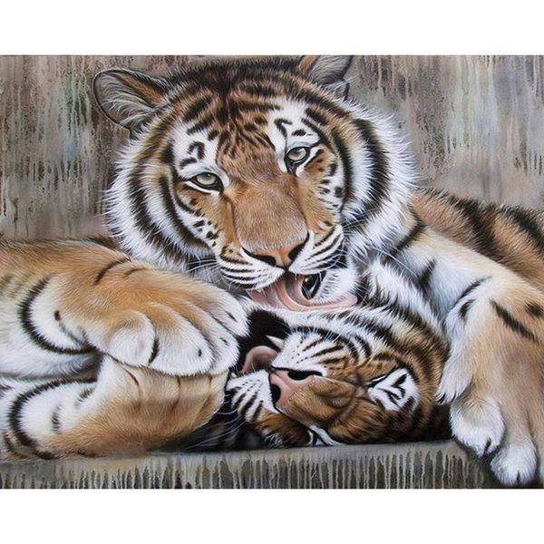

paintings figure painting by number tiger for adults diy kits drawing canvas animal color paint picture home decoration wall art