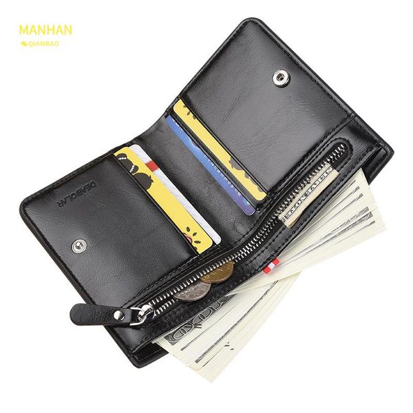 

wallets fashion pu leather men buckle short vertical men's wallet multifunctional coin purse dollar slim, Red;black