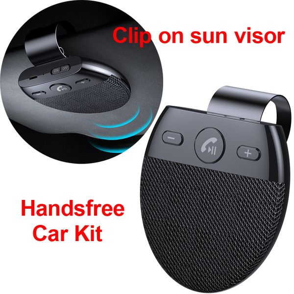 Kablosuz Araba Hoparlörler Handsfree Araç Kiti Hands-Free Bluetooth Çoklu Hoparlörlü Güneş Visor Mavi-Diş Oto Aksesuarları için Telefon Müzik