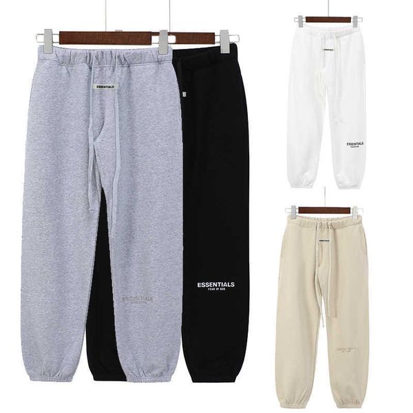 

fog double thread high street 3m reflective letter embroidery casual drawstring pantsv80u, Black