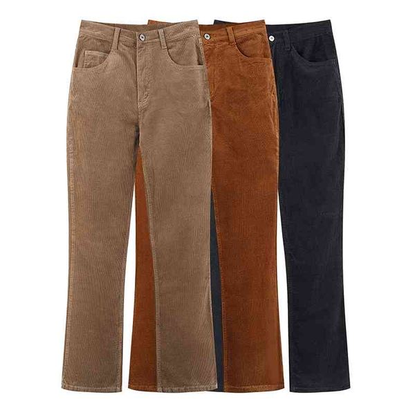 

vintage girls slim corduroy long pants fashion ladies spring-autumn low waist trousers streetwear women chic pant sweet 210427, Black;white