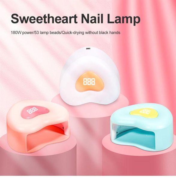 

nail dryers 180w led uv lamp dryer dual light source induction quick drying heart-shaped potherapy machine salon