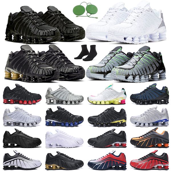 

shox tl r4 men women running shoes triple black white metallic pure platinum dark blue volt skepta grey blue mens trainers sports sneakers o