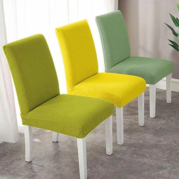 

chair covers solid color plaid stretch dining christmas simple home decor cover thicken elastic spandex dust