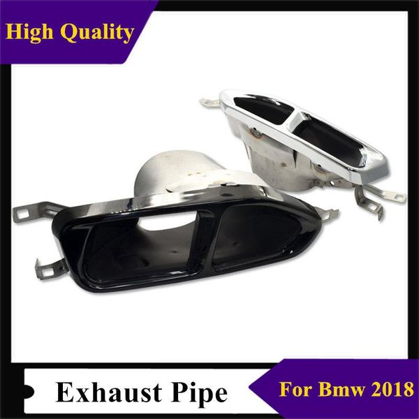 

motorcycle exhaust system pair stainless steel car rear end pipe silver/ black tips for 7 series 730 740li upgrade 760 m style 2021