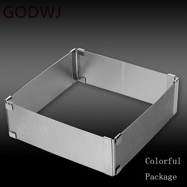 

cake tools godwj stainless steel adjustable square rectangle mould silver mousse circle baking accessories cookie pastry tool