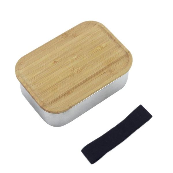 

dinnerware sets lunch box 304 stainless steel wooden lid japanese style bento bamboo cover sushi portable children kids