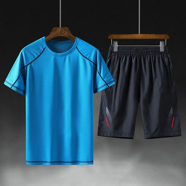 

men's tracksuits tracksuit fitness mens summer +shorts outwear sporting men sets pants clothing two piece sportswear suit casual tshirt, Gray