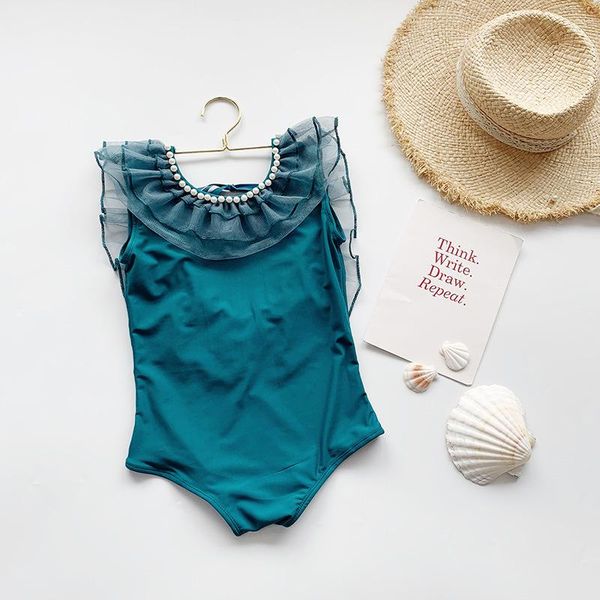 

one-piece suits 2021 korean style dress for baby cute split princess skirt jumpsuit coverup swimwear beach xxxl drop shiping