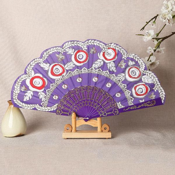 

other home decor chinese style dance fan wedding party silk folding fans bronzing flower hand art craft gifts decoration po props