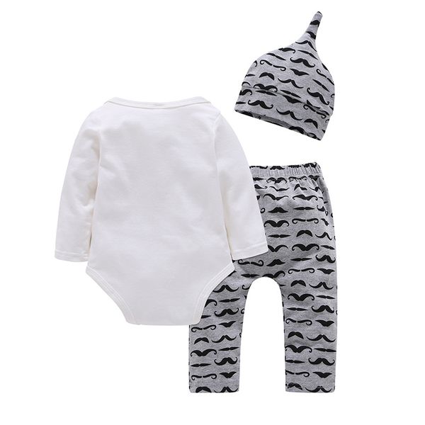 Set di abbigliamento Born Baby Boy Set 2021 Primavera Mommy's Man Body + Pants + Hat 3PCS Infant Babe Abbigliamento per bambini Outfit 1548 B3