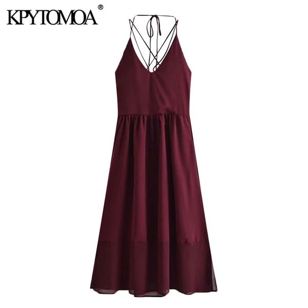 

women chic fashion patchwork side vents midi strappy dress vintage backless thin cross straps female dresses mujer 210421, Black;gray